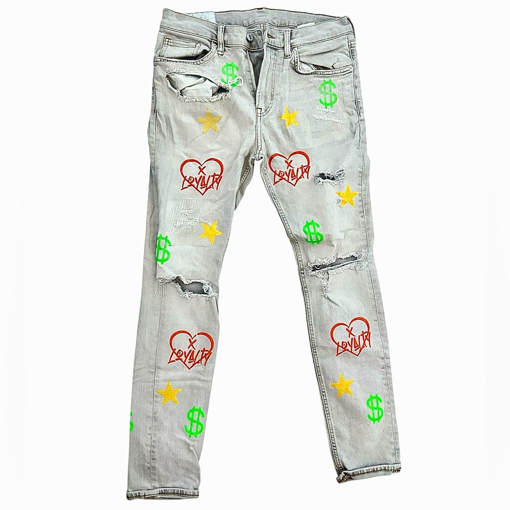 H&M Custom Skinny Gray Jeans